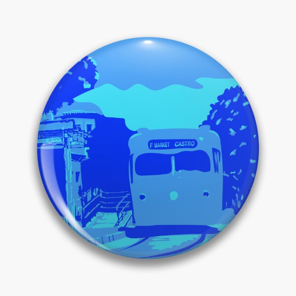 Item preview, Blue Monochromatic San Francisco Castro Muni Stop designed and sold by krithi kreations.