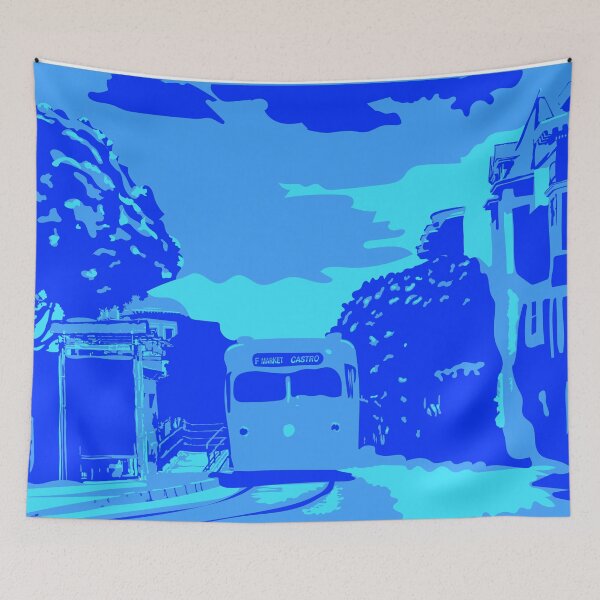 Item preview, Blue Monochromatic San Francisco Castro Muni Stop designed and sold by krithi kreations.