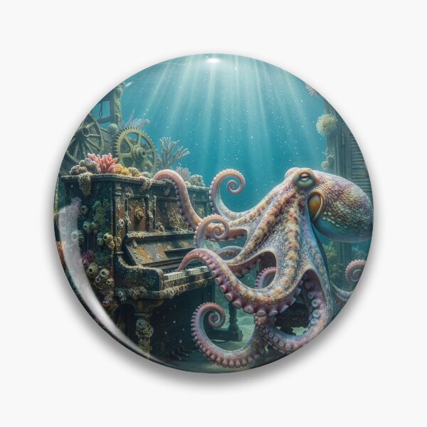 Item preview, Octopus Plays Piano in Undersea Saloon designed and sold by Tridentulus.