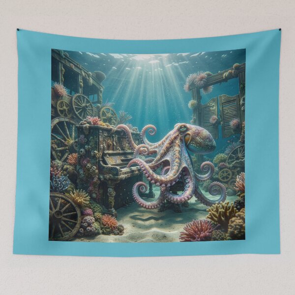 Item preview, Octopus Plays Piano in Undersea Saloon designed and sold by Tridentulus.