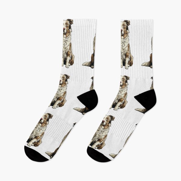 Item preview,  Red Merle Australian Shepherd Dog Illustration designed and sold by whyitsme.