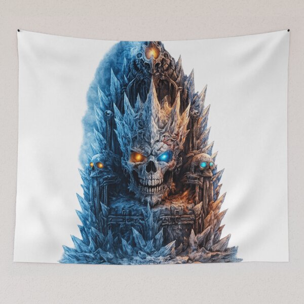 Item preview, Ice Throne Skull – Frozen King on a Crystal Ice Throne designed and sold by BoldLineDesign.