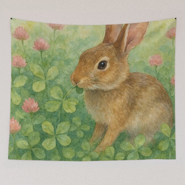 Item preview, Bunny Dining on Sweet Clover designed and sold by TinCatOutPost.
