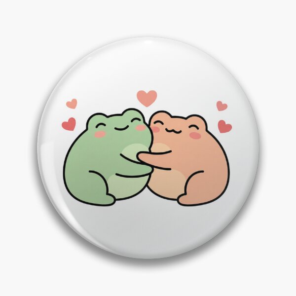 Item preview, Two adorable frogs in love, smiling and surrounded by hearts. designed and sold by m-litomirskaya.