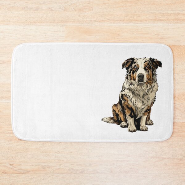 Item preview, Blue Merle Tri Color Australian Shepherd Dog Illustration designed and sold by whyitsme.
