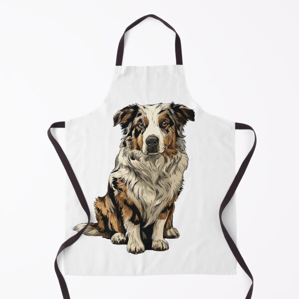 Item preview, Blue Merle Tri Color Australian Shepherd Dog Illustration designed and sold by whyitsme.