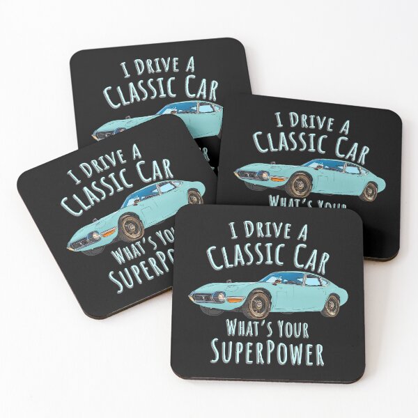 Item preview, Toyota 2000GT Blue Classic Car Art I Drive a Classic Car designed and sold by Michael van der Hoorn.