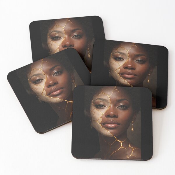 Item preview, Golden Resilience – Kintsugi Porcelain Portrait designed and sold by DigitalDropArts .