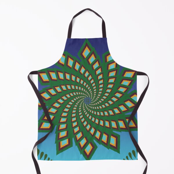 Item preview, Green Healing Mandala on Fresh Sky Blue designed and sold by OIL Pattern Design .
