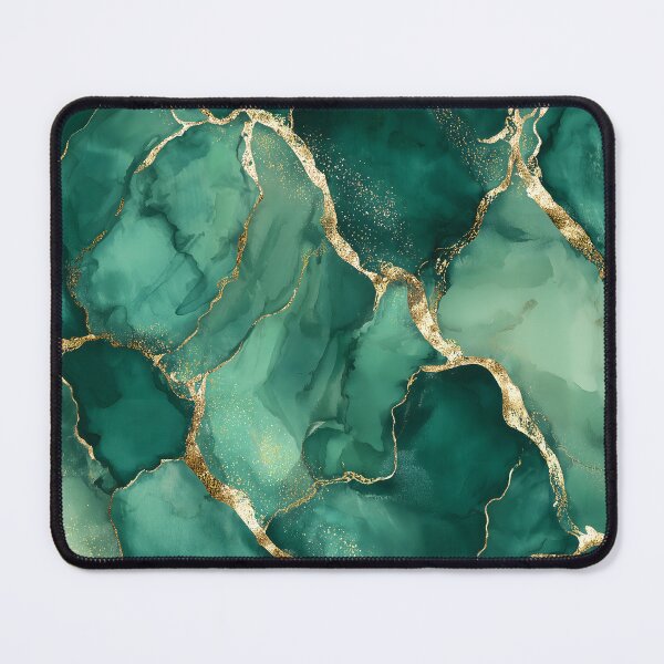 Item preview, Emerald Green Marble Texture With Gold Metallic Veins, Luxury Organic Ink Wash, Deep Gemstone Hues and Abstract Stone Pattern designed and sold by meganohm.