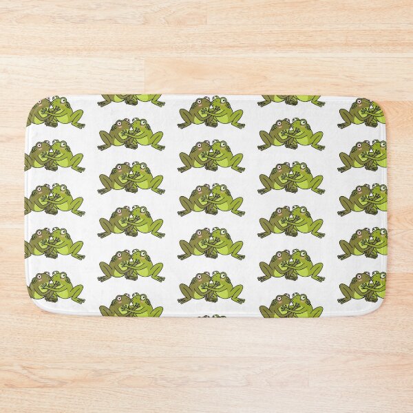 Item preview,  Two adorable frogs in love, smiling and surrounded by hearts, kiss designed and sold by m-litomirskaya.