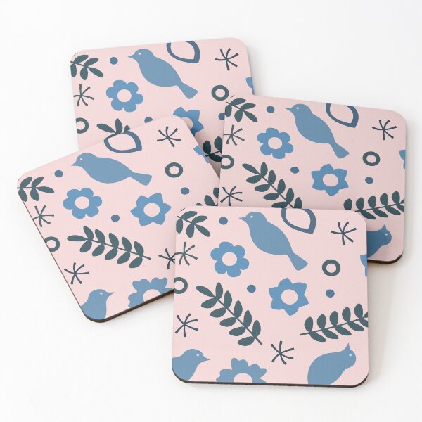 Item preview, Birds and Shapes Pink  designed and sold by KatieCCreative.