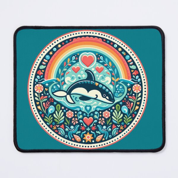 Item preview, Vaquita with Ocean Flora – Hope for Wildlife Scandinavian Folk Art by heidiannemorris © designed and sold by FOLK ART FUSION.