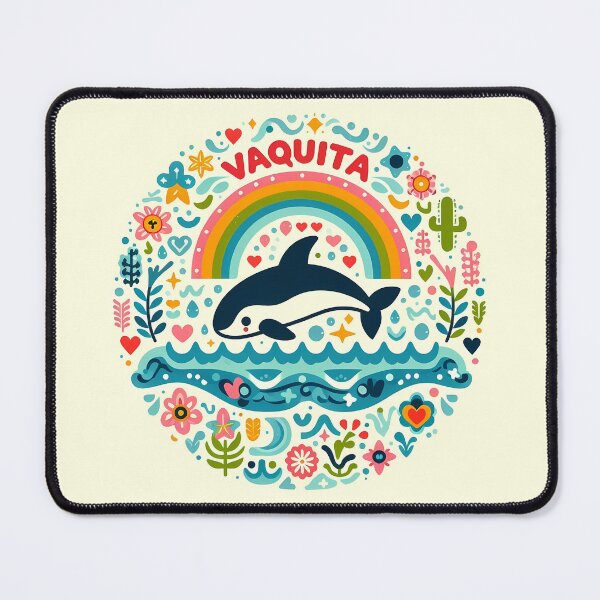 Item preview, Vaquita with Ocean Flora – Hope for Wildlife Scandinavian Folk Art by heidiannemorris © designed and sold by FOLK ART FUSION.