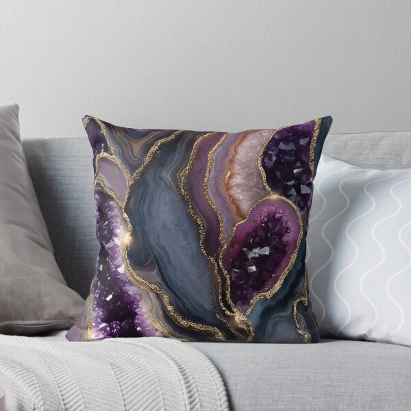 Item preview, Purple Amethyst Geode Marble Texture With Lavish Gold Accents, Deep Crystal Cores, Luxe Mineral Strata and Elegant Gemstone Abstract Design designed and sold by meganohm.