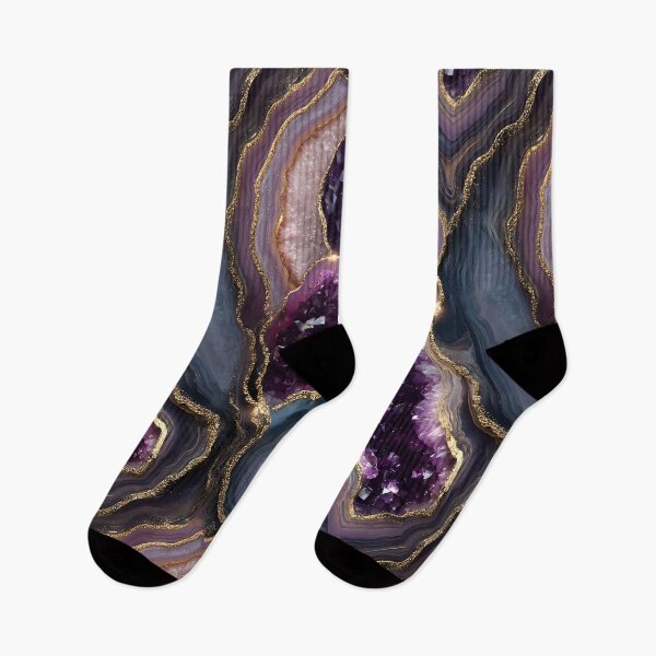 Item preview, Purple Amethyst Geode Marble Texture With Lavish Gold Accents, Deep Crystal Cores, Luxe Mineral Strata and Elegant Gemstone Abstract Design designed and sold by meganohm.