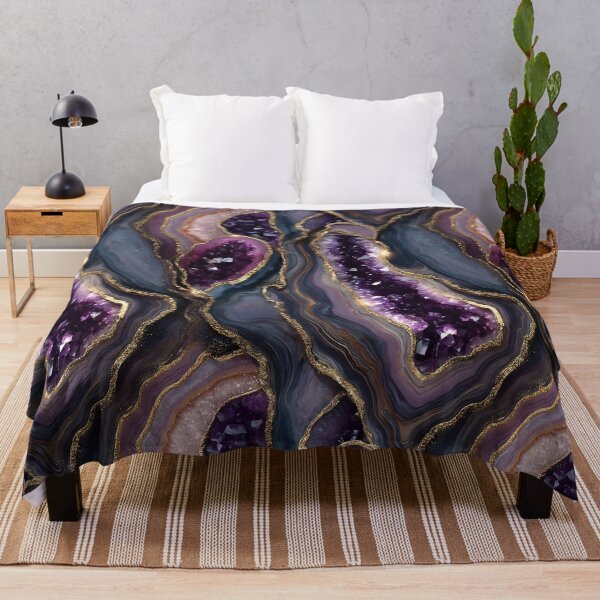 Item preview, Purple Amethyst Geode Marble Texture With Lavish Gold Accents, Deep Crystal Cores, Luxe Mineral Strata and Elegant Gemstone Abstract Design designed and sold by meganohm.