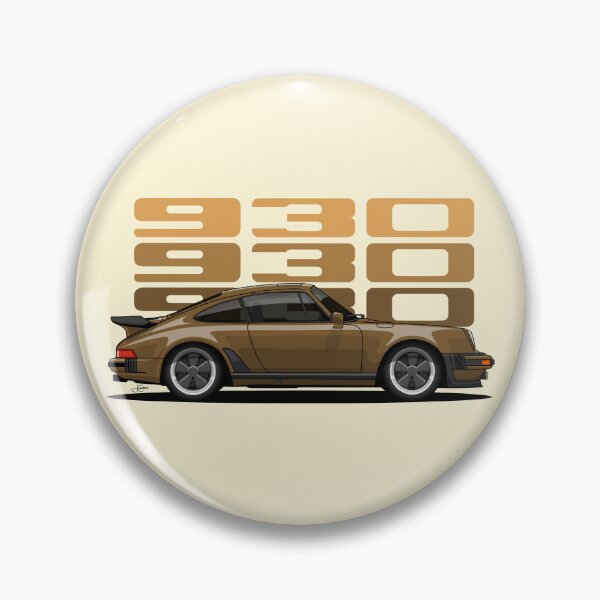 Artikelvorschau, 930 Turbo Side braune Retro-Illustration entworfen und verkauft von blackdogshop.