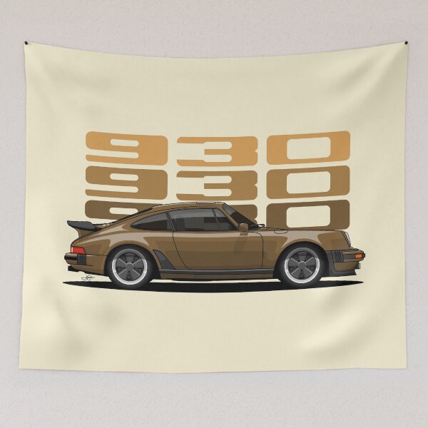 Item preview, 930 Turbo Side brown retro illustration designed and sold by blackdogshop.