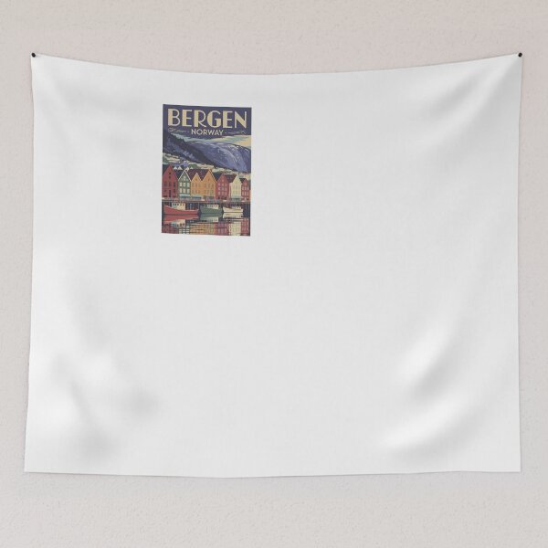 Item preview, A Vintage Travel Illustration of BERGEN - NORWAY designed and sold by TulipaGraphics.
