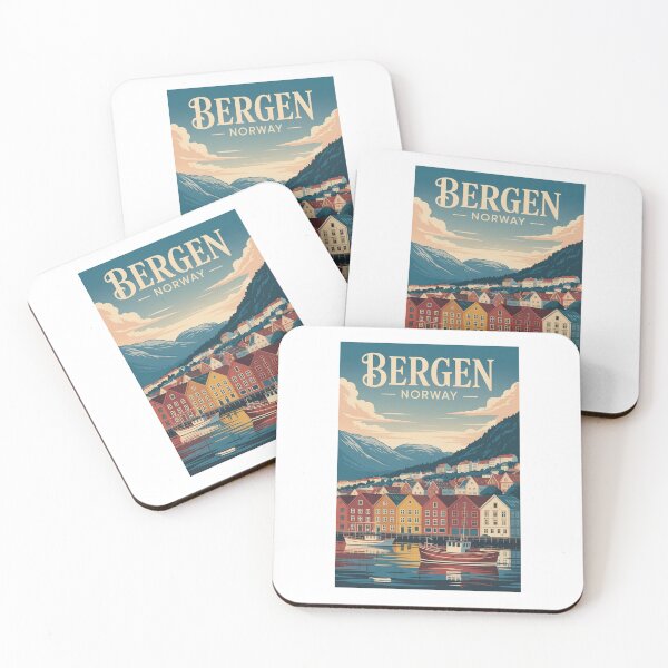 Item preview,  A Vintage Travel Illustration of BERGEN - NORWAY designed and sold by TulipaGraphics.