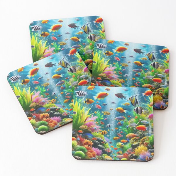 Item preview, Colorful Tropical Aquarium  designed and sold by TinCatOutPost.