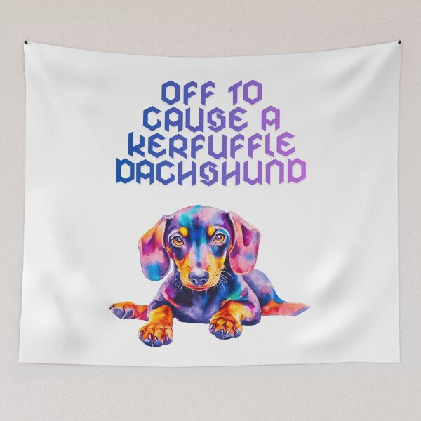 Item preview, Off to Cause A Kerfuffle Dachshund designed and sold by JI-PIXEL-PLACE.