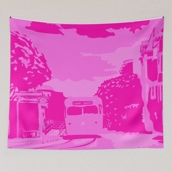 Item preview, Pink Monochromatic San Francisco Castro Muni Stop designed and sold by krithi kreations.