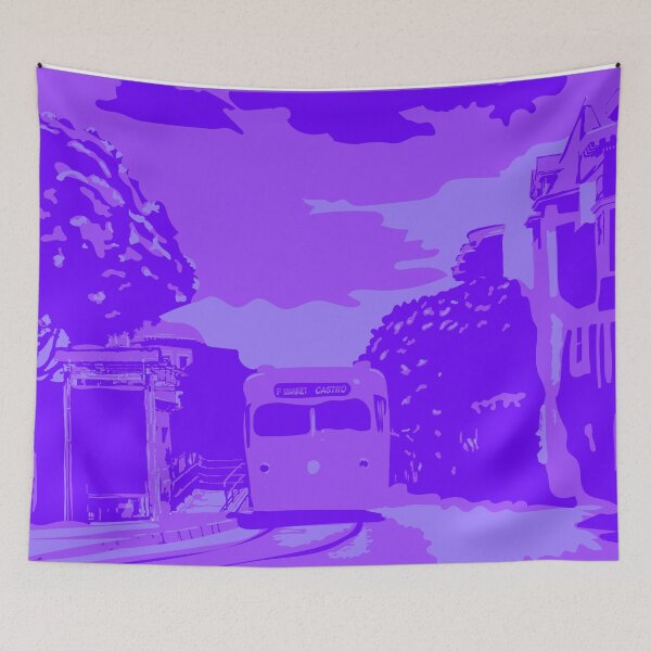 Item preview, Purple Monochromatic San Francisco Castro Muni Stop designed and sold by krithi kreations.