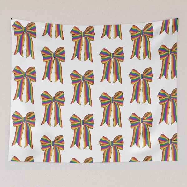 Item preview, LGBT Pride Big Rainbow Striped Bow designed and sold by ketrena.