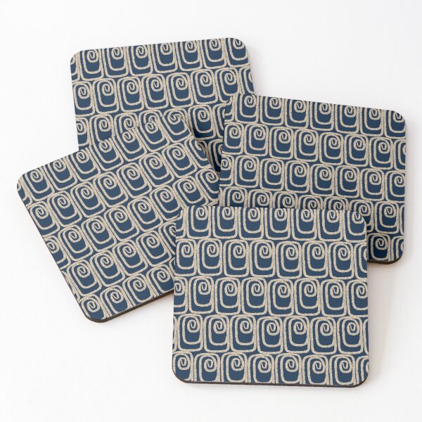 Item preview, Mid Century Modern Twist Pattern in Mid Mod Navy Blue and Cream Beige designed and sold by kierkegaard.