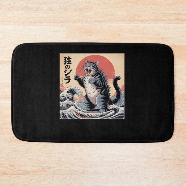 Item preview, Catzilla Cat Japanese Art Funny Cat Gifts for Men Women Kid designed and sold by THREE LITTLE BEANS.