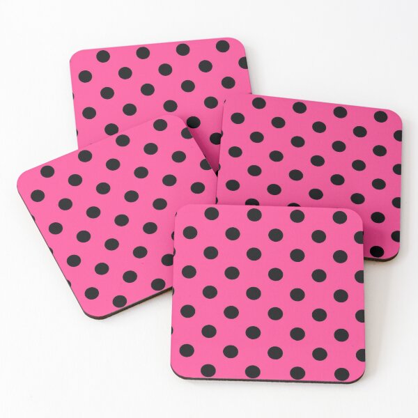 Item preview, Black Polka Dots on Hot Pink Background – Fun Abstract Pattern designed and sold by Rhym3Zone.