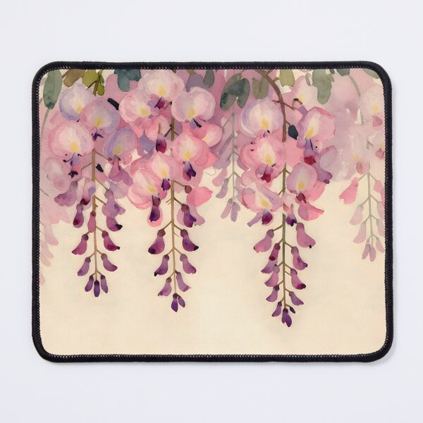 Item preview, Pink Antique Wisteria Dreams – Watercolor on Aged Paper designed and sold by EmeraldeaArt.