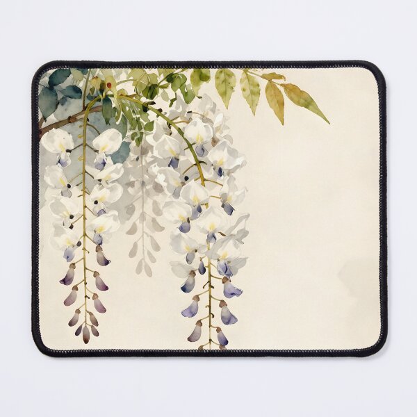 Item preview, White Antique Wisteria Dreams – Watercolor on Aged Paper designed and sold by EmeraldeaArt.