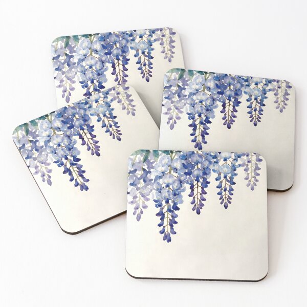 Item preview, Blue Antique Wisteria Dreams – Watercolor on Aged Paper designed and sold by EmeraldeaArt.