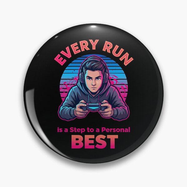 Item preview, Every Run Is a Step to a Personal Best – Colorful Gamer Illustration designed and sold by PHRASEandSTYLE.