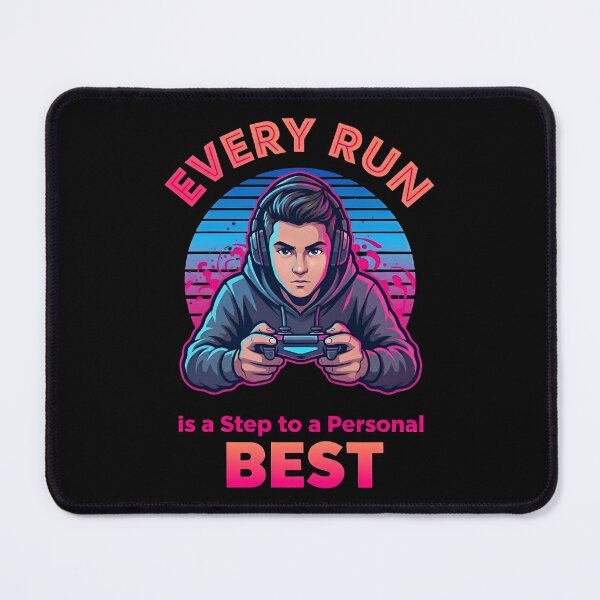Item preview, Every Run Is a Step to a Personal Best – Colorful Gamer Illustration designed and sold by PHRASEandSTYLE.