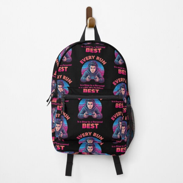 Item preview, Every Run Is a Step to a Personal Best – Colorful Gamer Illustration designed and sold by PHRASEandSTYLE.