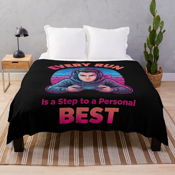 Item preview, Every Run Is a Step to a Personal Best – Colorful Gamer Illustration designed and sold by PHRASEandSTYLE.
