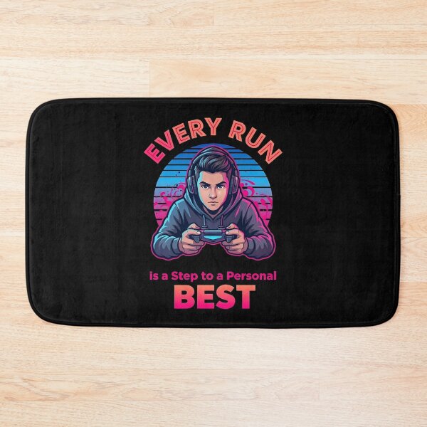 Item preview, Every Run Is a Step to a Personal Best – Colorful Gamer Illustration designed and sold by PHRASEandSTYLE.