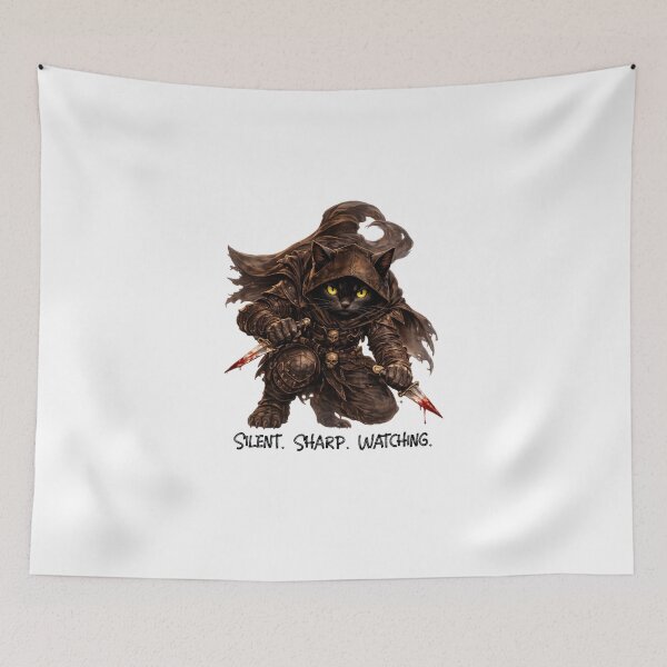 Item preview, Cat Assassin – Silent. Sharp. Watching. | Warrior Animals designed and sold by DigiWoosh.