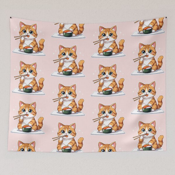 Item preview, Cat and sushi designed and sold by PrintLabStudio.