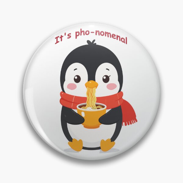 Item preview, Kawaii Penguin Slurping Ramen - Cute Food Art designed and sold by MarWachaN.