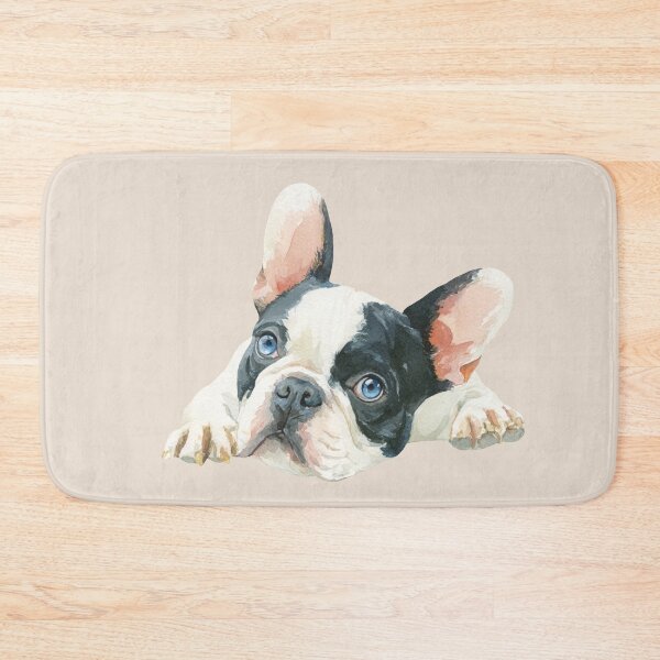 Item preview, Black and White French Bulldog with Blue Eyes designed and sold by Violet Peonies.
