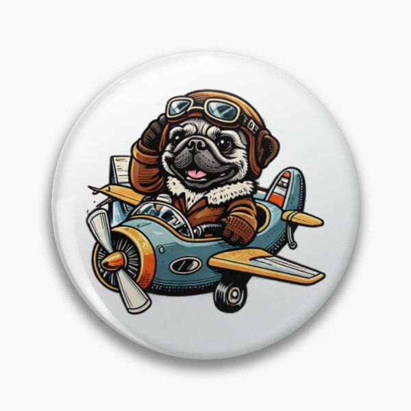Item preview, Brave Aviator Pug Pilot designed and sold by TrendlyStudio.