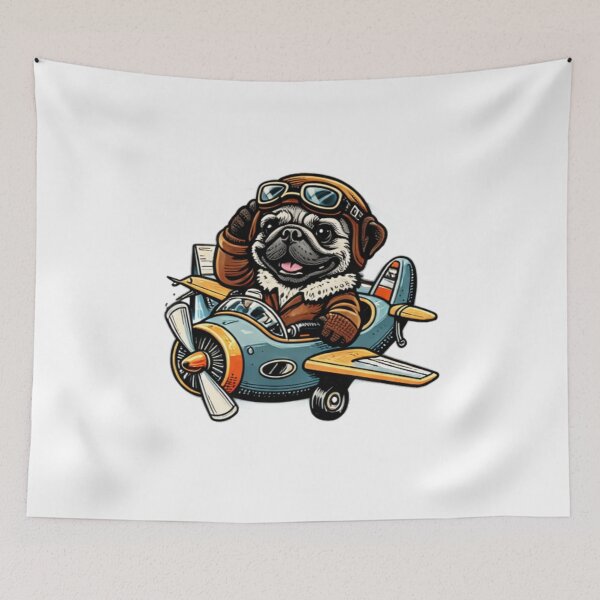Item preview, Brave Aviator Pug Pilot designed and sold by TrendlyStudio.