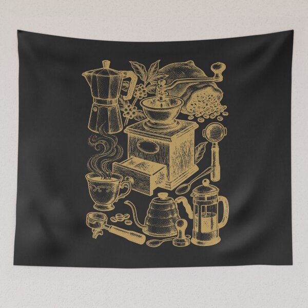 Item preview, Golden Coffee Culture - Vintage Luxury Engraving designed and sold by DigitalGlade.