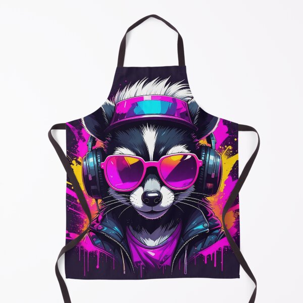Item preview, Synthwave graffiti skunk wearing headphones designed and sold by Boxing Kangaroo Retail Company.