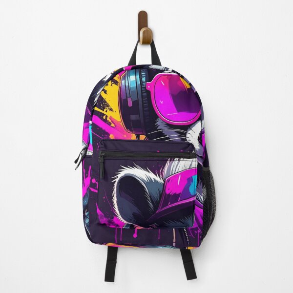 Item preview, Synthwave graffiti skunk wearing headphones designed and sold by Boxing Kangaroo Retail Company.